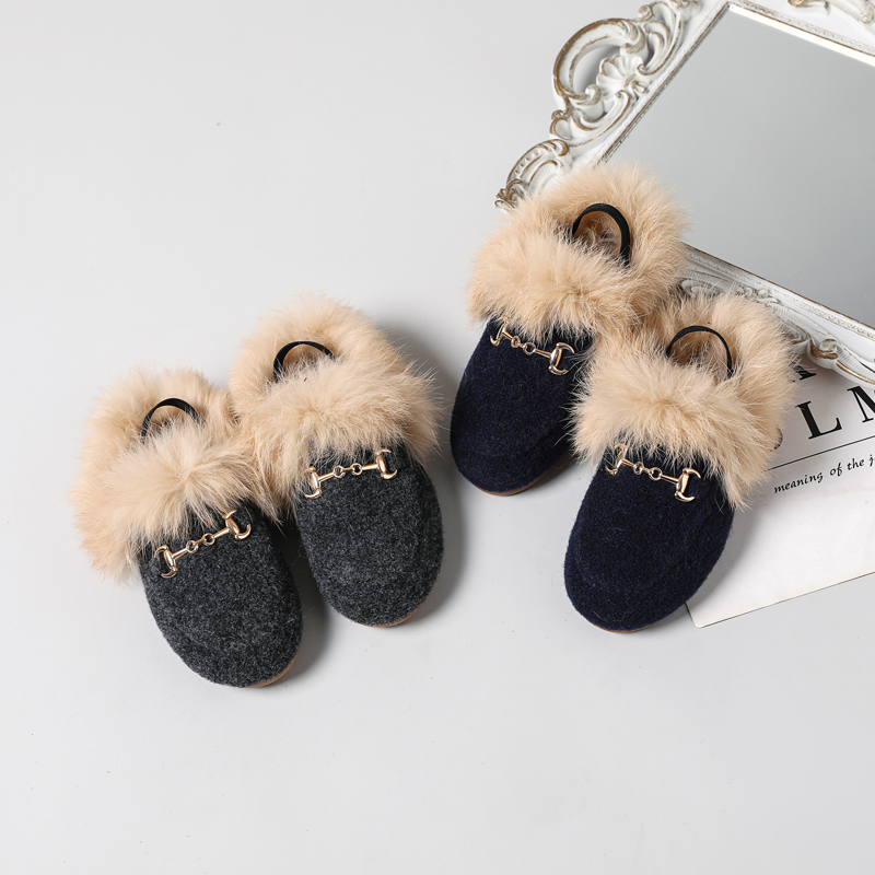 Kids Indoor Outdoor Slippers - Новые детские меховые туфли, детские шлепанцы,
