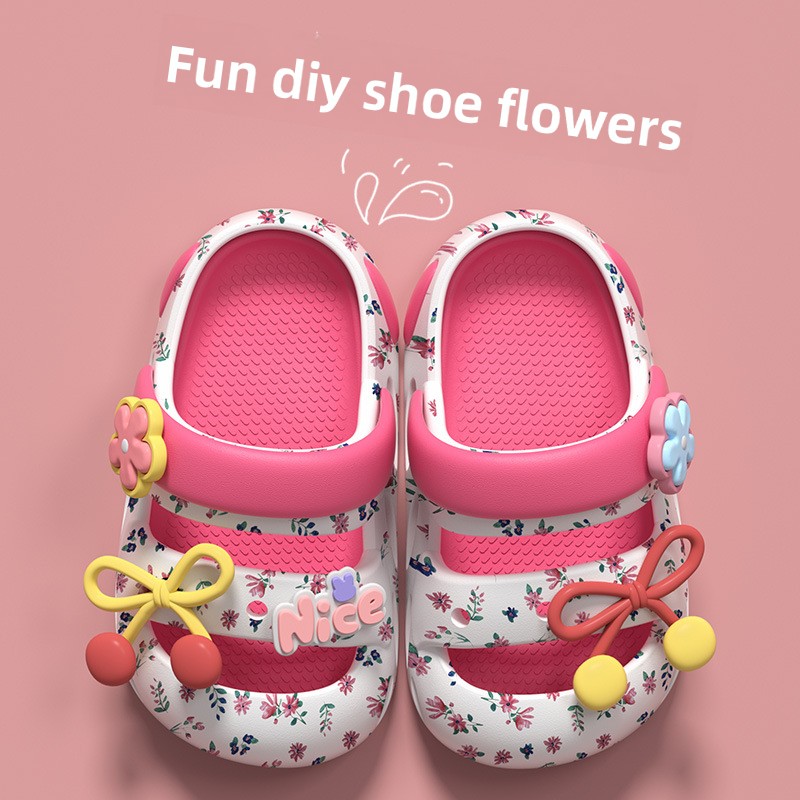 Kids Indoor Outdoor Slippers - Детские домашние тапочки с бантом, новинка