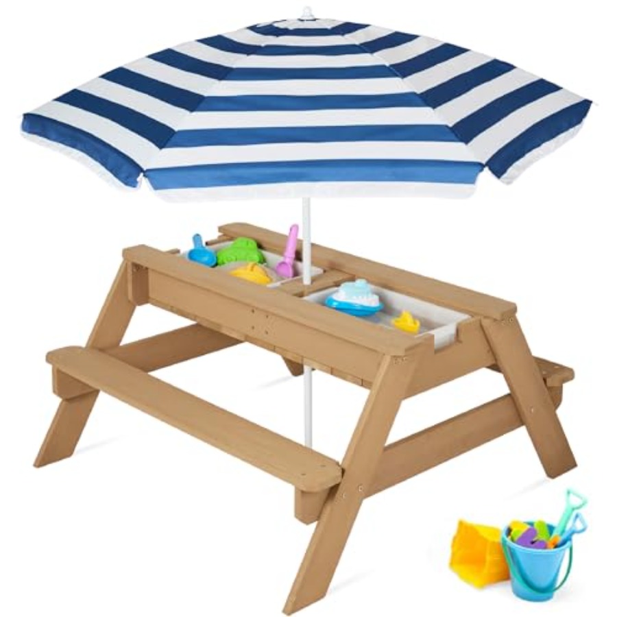 Kids Outdoor Table With Umbrella - Детский уличный стол для пикника с