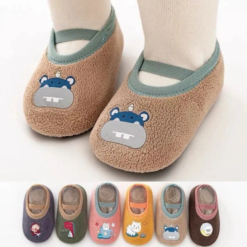 Kids Indoor Outdoor Slippers - Детские противоскользящие носки, теплая напольная обувь