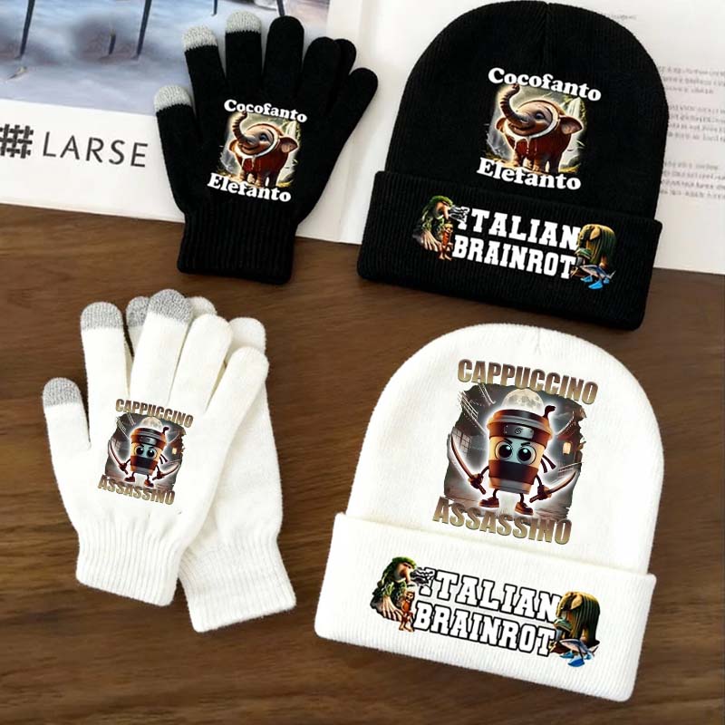 Kids Outdoor Xmas Gifts - 2 шт., вязаная шапка с изображением