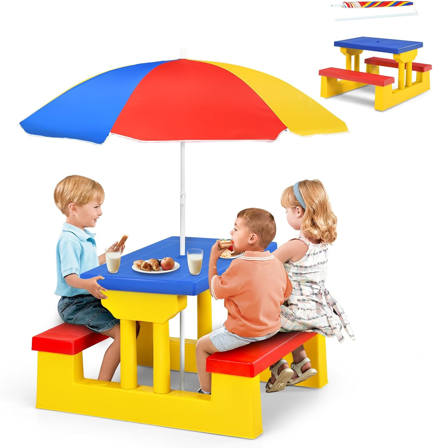 Kids Outdoor Table With Umbrella - Детский стол для пикника ARMILE, набор