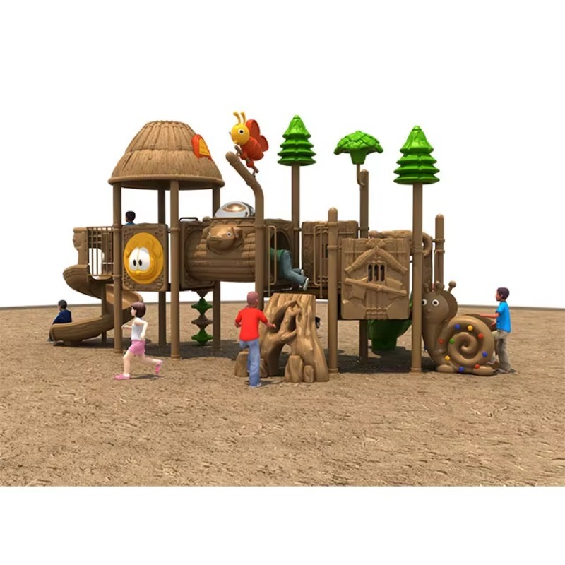 Kids Outdoor Games - Уличная детская горка с качелями для