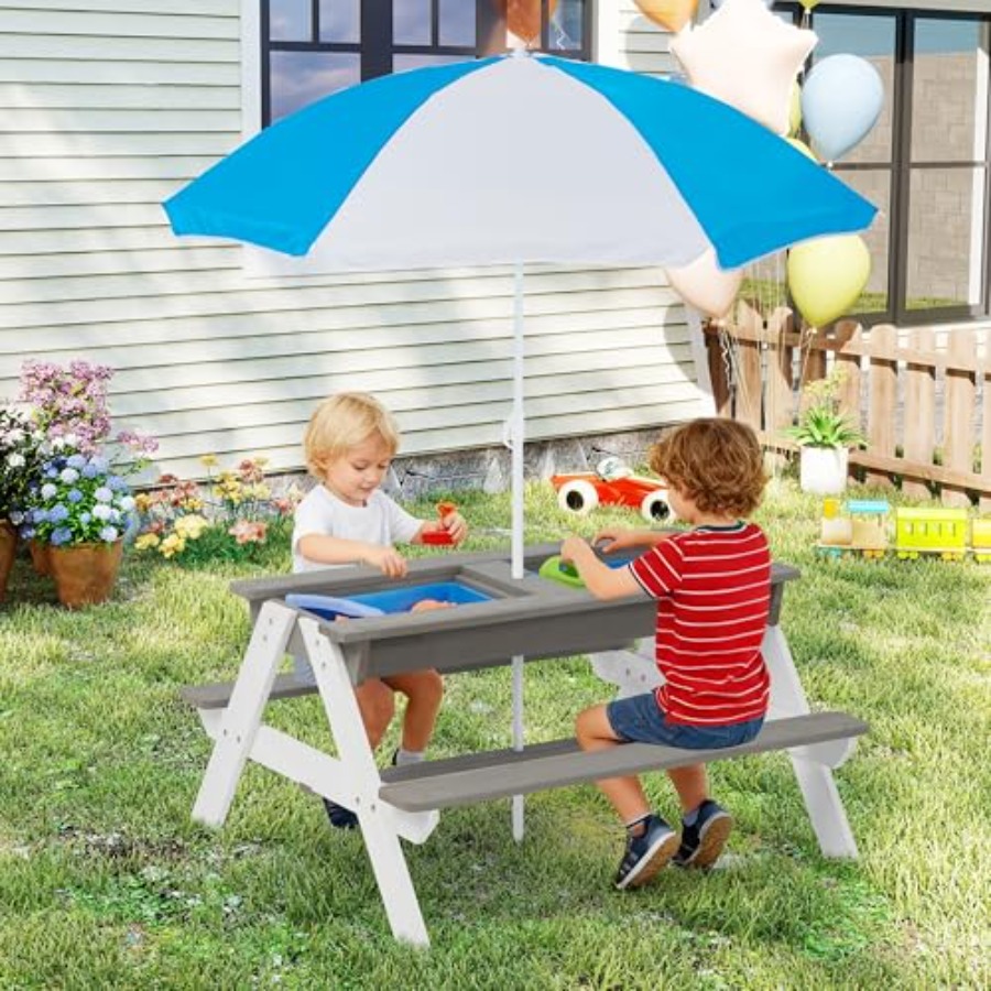 Kids Outdoor Table With Umbrella - Детский столик для пикника на открытом
