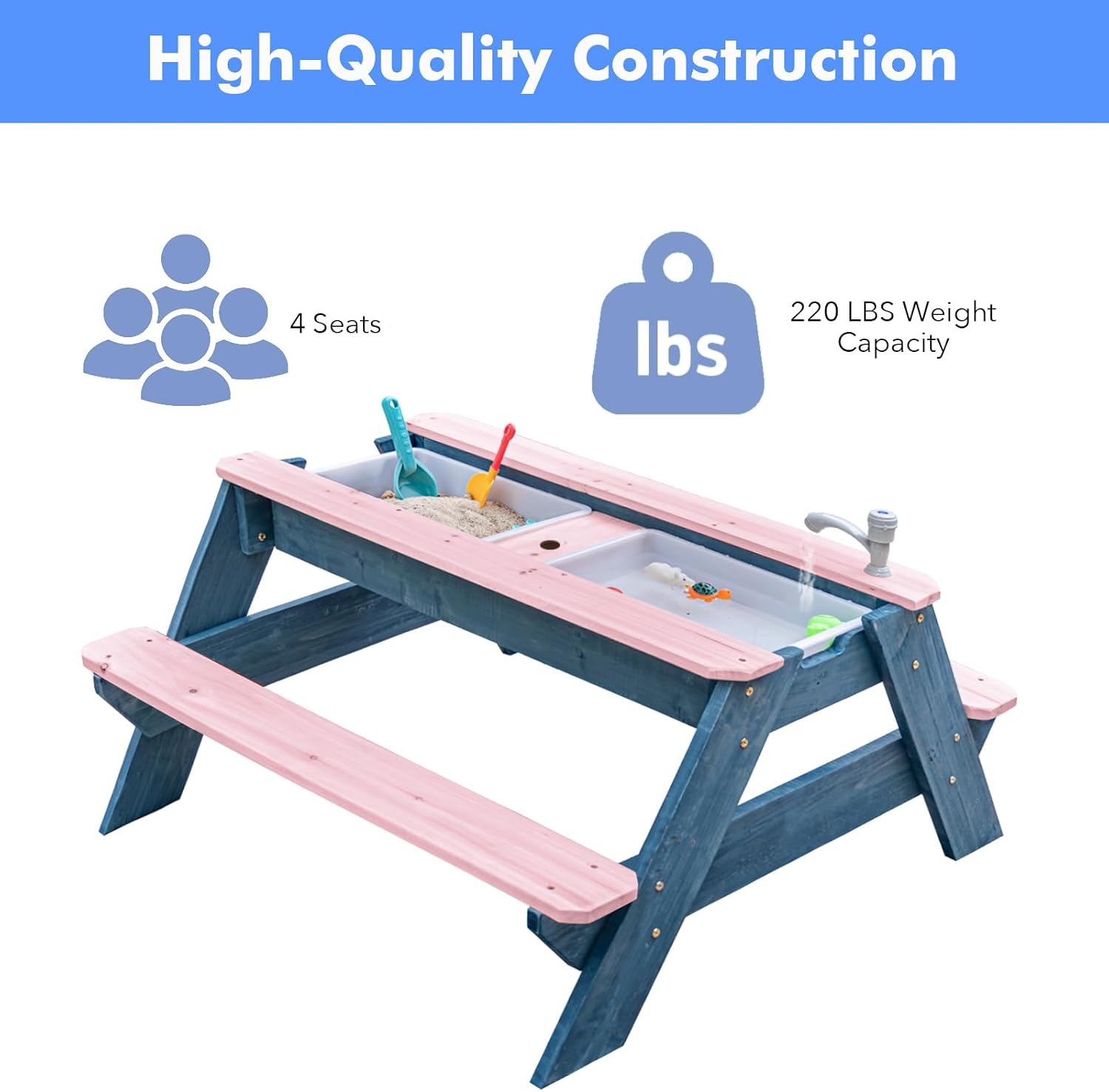 Детский столик 3-в-1 для песка – обзор и цена Kids Outdoor Table With Umbrella
