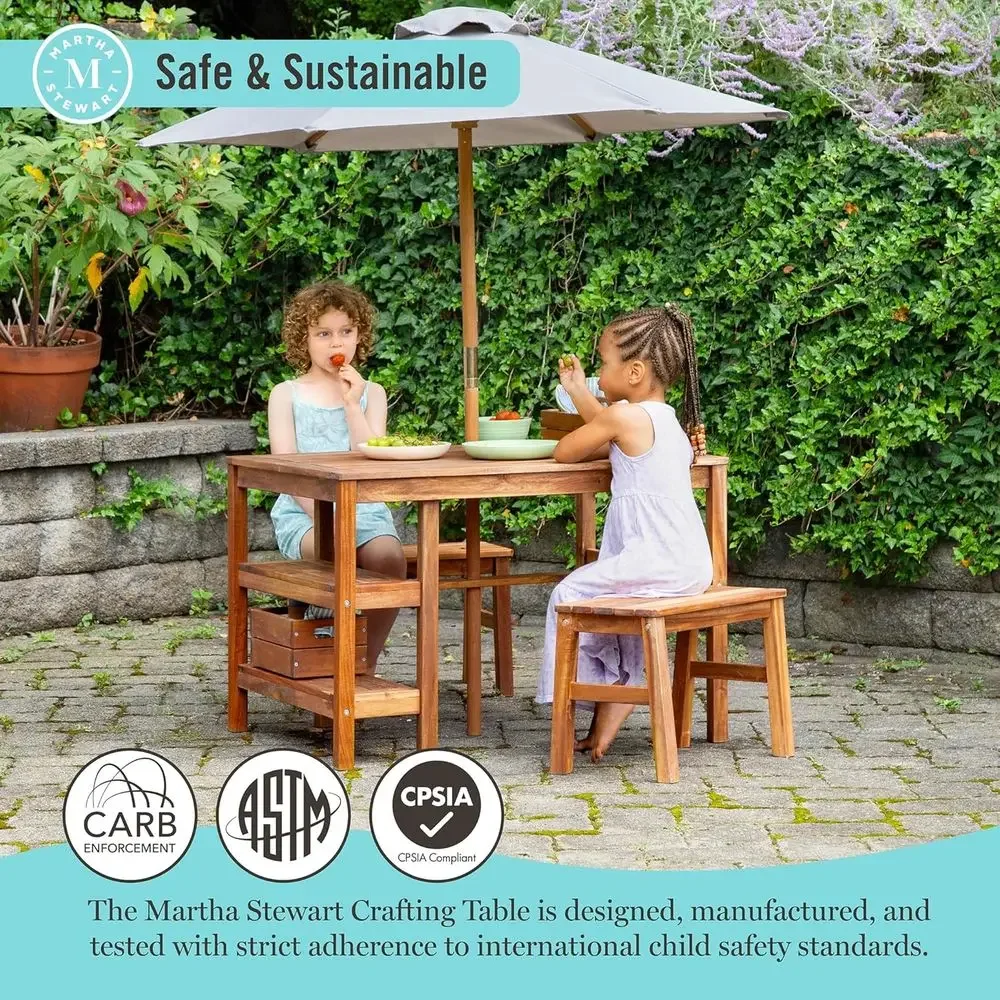 Детский уличный стол-коробка,  – обзор и цена Kids Outdoor Table With Umbrella