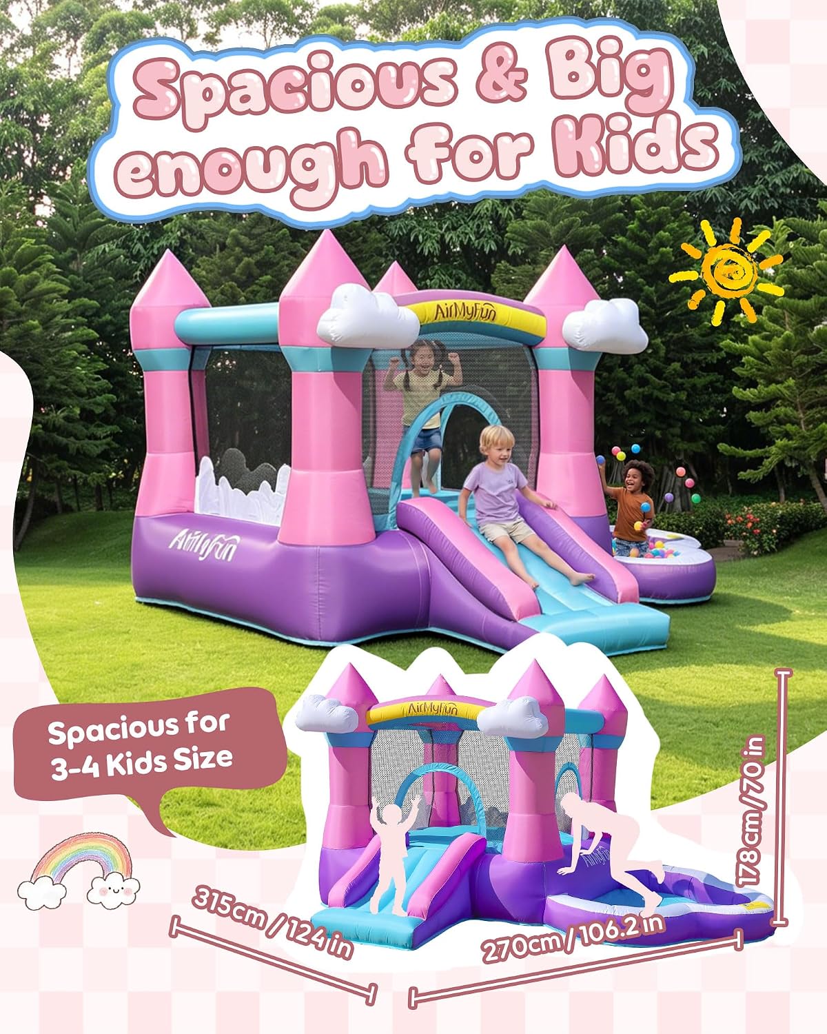 Розовый надувной батут для дет – обзор и цена Kids Outdoor Pool