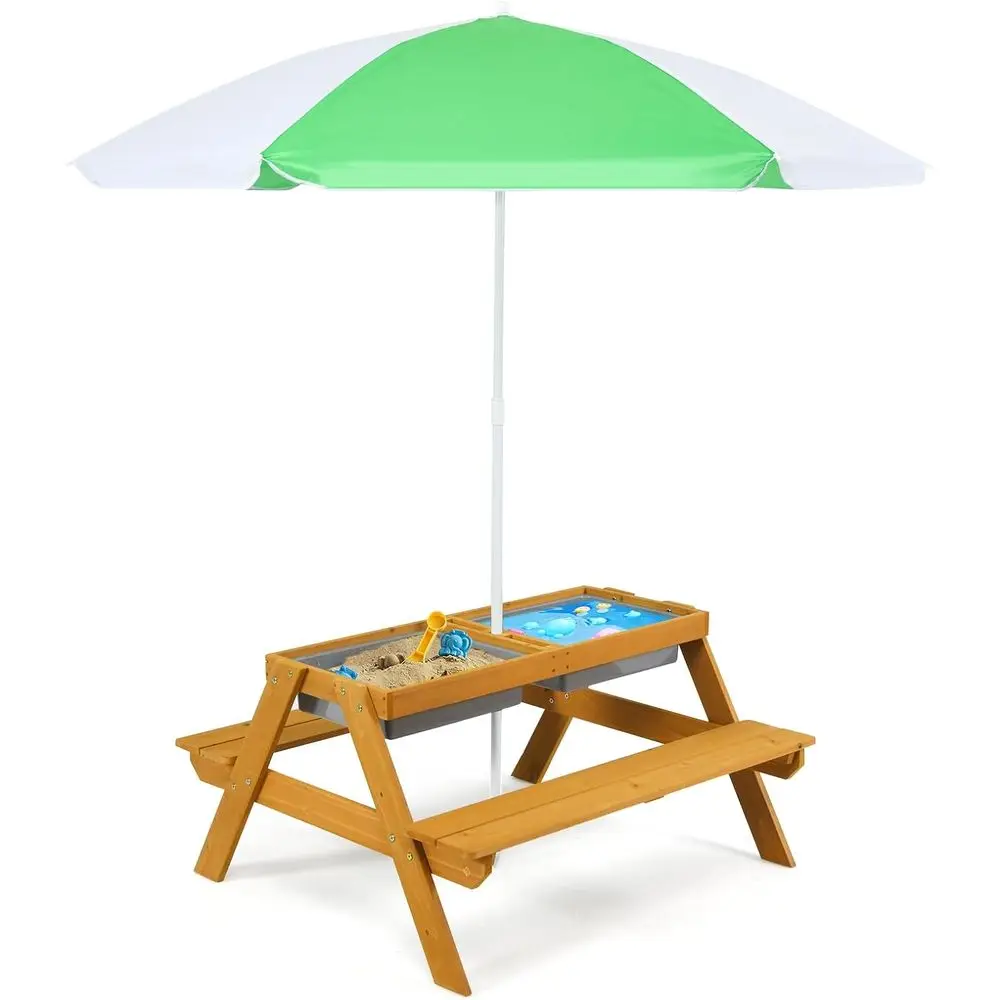 Детский столик-зонтик 3-в-1 с  – обзор и цена Kids Outdoor Table With Umbrella