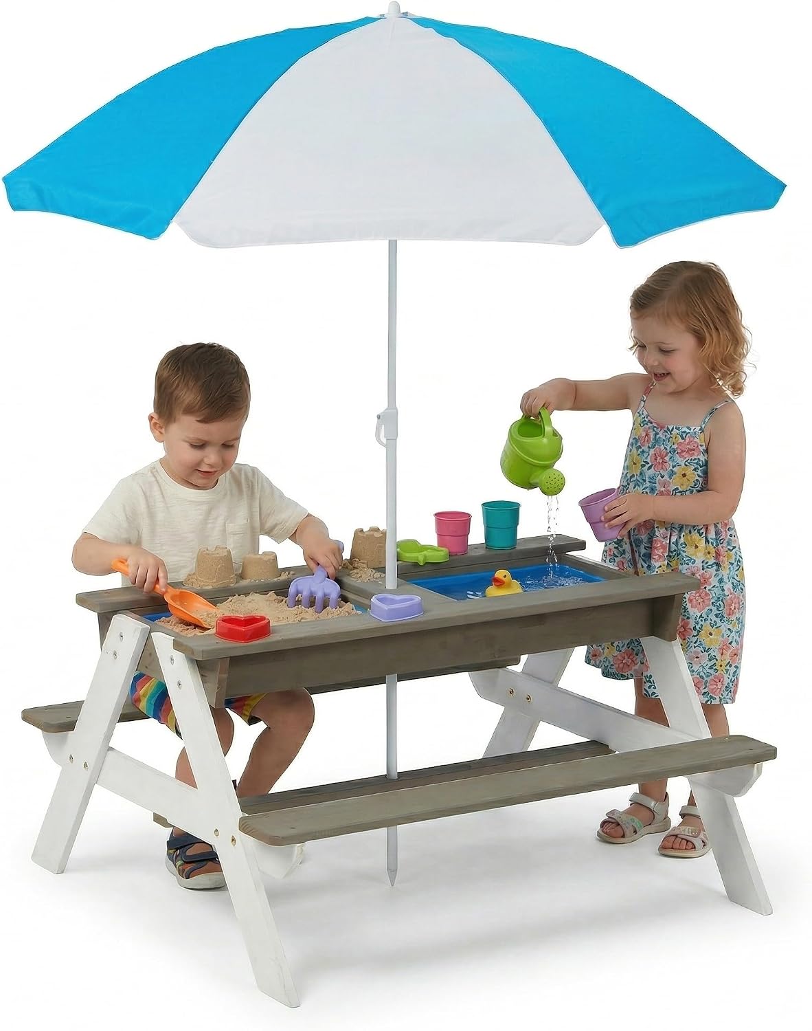 Детский стол для пикника, дере – обзор и цена Kids Outdoor Table With Umbrella