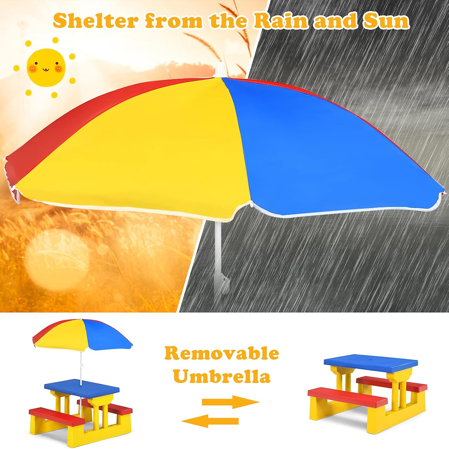 Детский стол для пикника ARMIL – обзор и цена Kids Outdoor Table With Umbrella