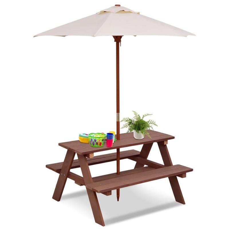 Уличный набор для пикника: 4-м – обзор и цена Kids Outdoor Table With Umbrella