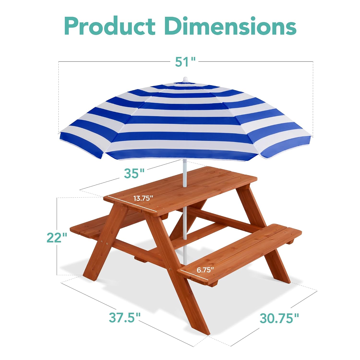 Деревянный детский стол для пи – обзор и цена Kids Outdoor Table With Umbrella