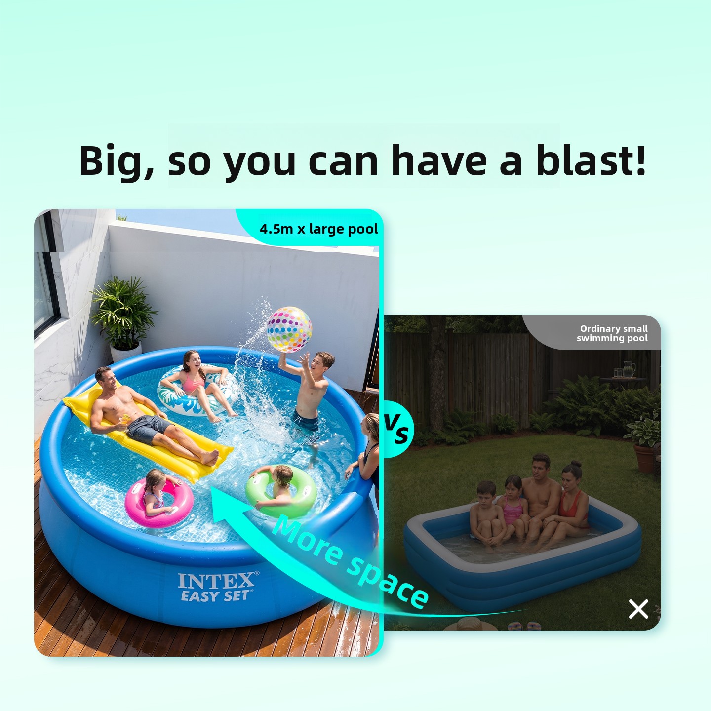 Большой надувной семейный басс – обзор и цена Kids Outdoor Pool