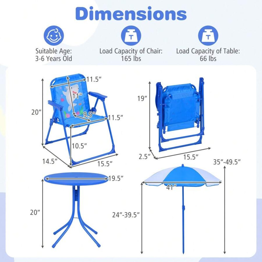 Детский стол для пикника с дву – обзор и цена Kids Outdoor Table With Umbrella