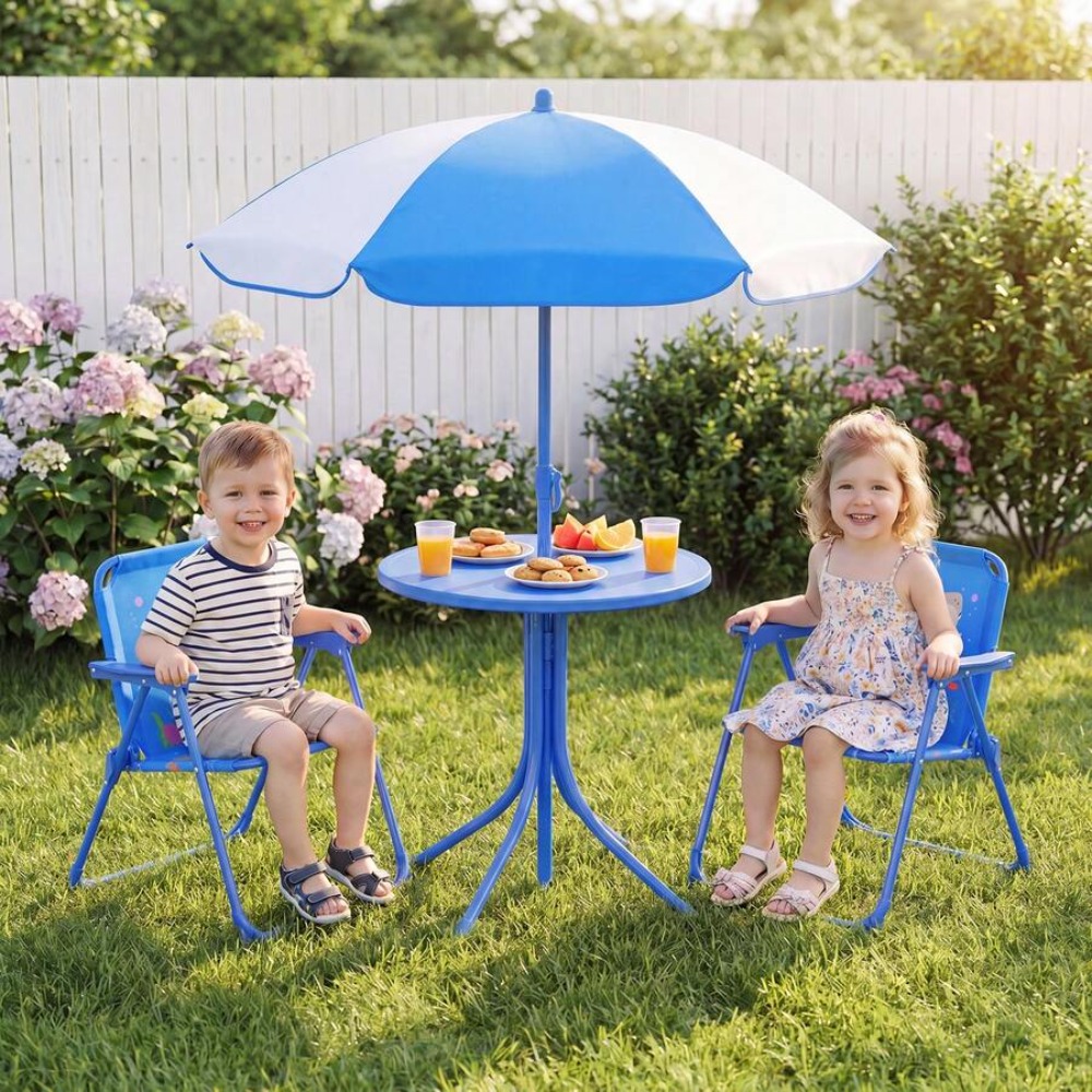 Детский стол для пикника с дву – обзор и цена Kids Outdoor Table With Umbrella